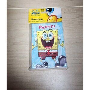 Spongebob Squarepants Nickelodeon Party Invitations (8) 2012 NEW w/ Envelopes